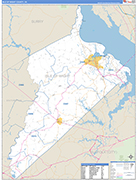 Isle of Wight County Wall Map Basic Style